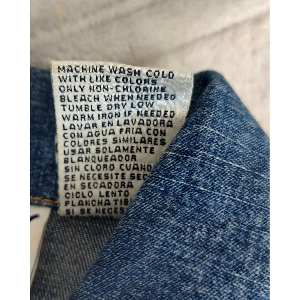 Bill Blass Vintage Denim Jacket Womens Medium Blue Jean Trucker Cotton - Picture 7 of 8